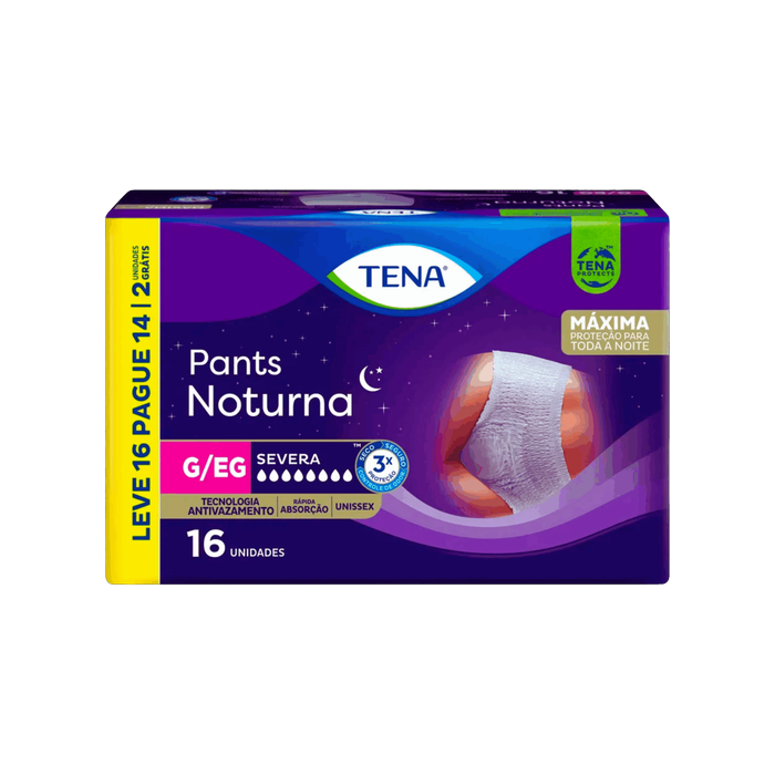 Roupa Íntima Tena Pants Noturna Pacote com 16 Unidades
