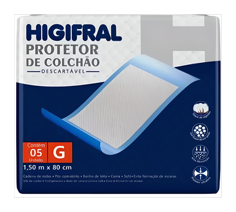 Protetor de Cama Higifral G Pacote C/5 Unidades