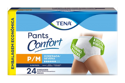 Roupa Íntima Tena Pants Confort Pacote com 24 Unidades