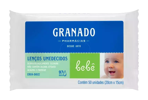 Toalha Umedecida Granado Erva Doce C/50 Unidades