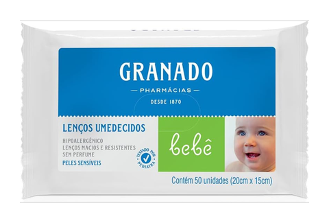 Toalha Umedecida Granado Peles Sensíveis C/50 Unidades