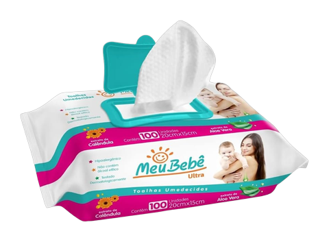 Toalha Umedecida Meu Bebe Ultra Pacote C/100 Unidades