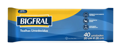 Toalha Umedecida Bigfral Pacote C/40 Unidades