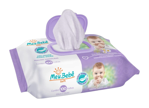 Toalha Umedecida Meu Bebe Soft C/100 Unidades
