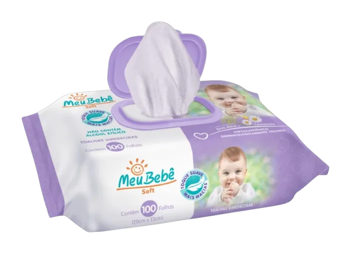 Toalha Umedecida Meu Bebe Soft C/100 Unidades