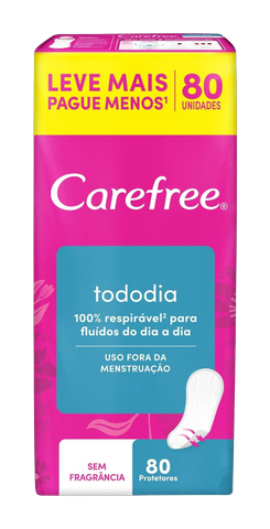 Absorvente Protetor Diário Carefree S/ Perfume Pacote C/80 Und