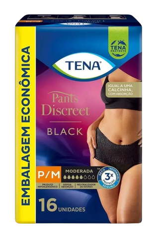 Roupa Íntima Tena Pants Discreet Black C/16 Unidades