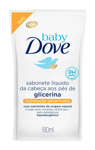 Sabonete Líquido Refíl Hidratação Glicerinada Dove Baby 180ml
