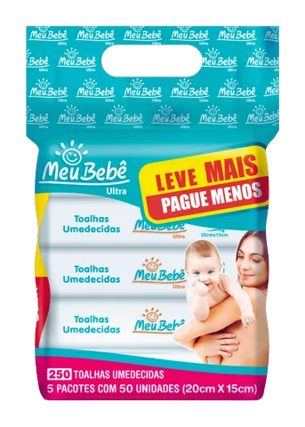 Toalha Umedecida Meu Bebe Ultra C/5 Pacotes