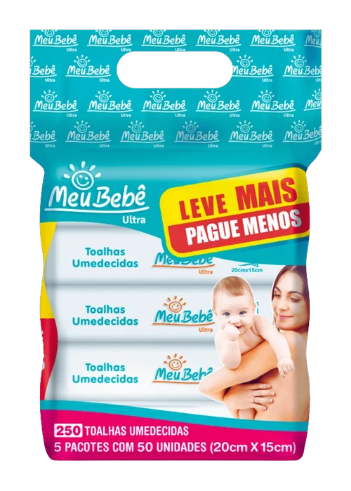 Toalha Umedecida Meu Bebe Ultra C/5 Pacotes