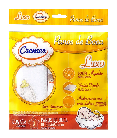 Pano de Boca Luxo com 3 Unidades Cremer