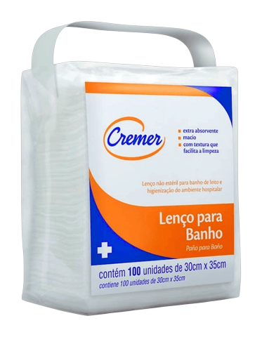 Lenço Para Banho Cremer Pacote com 100 unidades