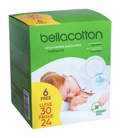 Absorvente para Seios Bellacotton Caixa com 30 unidades