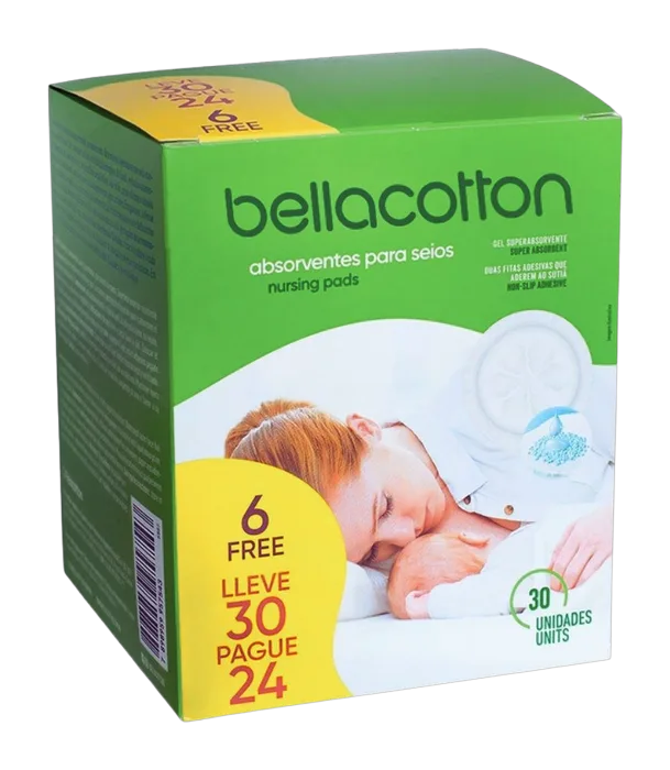 Absorvente para Seios Bellacotton Caixa com 30 unidades