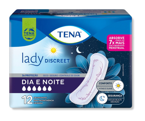 Absorvente Tena Lady Discreet Dia e Noite C/12 Unidades