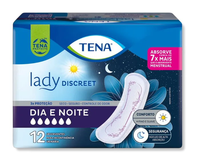 Absorvente Tena Lady Discreet Dia e Noite C/12 Unidades