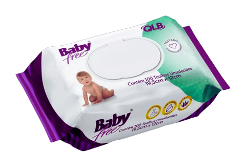 Toalha Umedecida Baby Free C/100 Unidades
