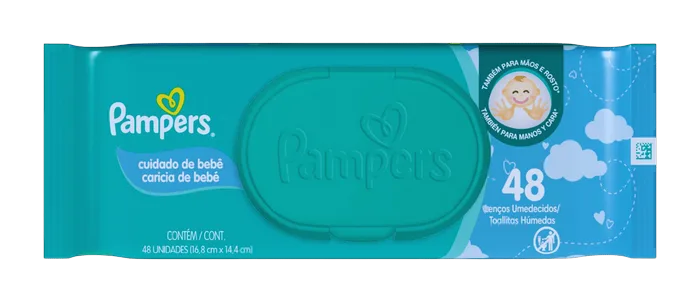 Toalha Umedecida Pampers Cuidado de Bebê C/48 Und