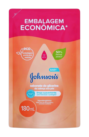 Sabonete Liquido Glicerina Johnsons Baby Refil 180ml