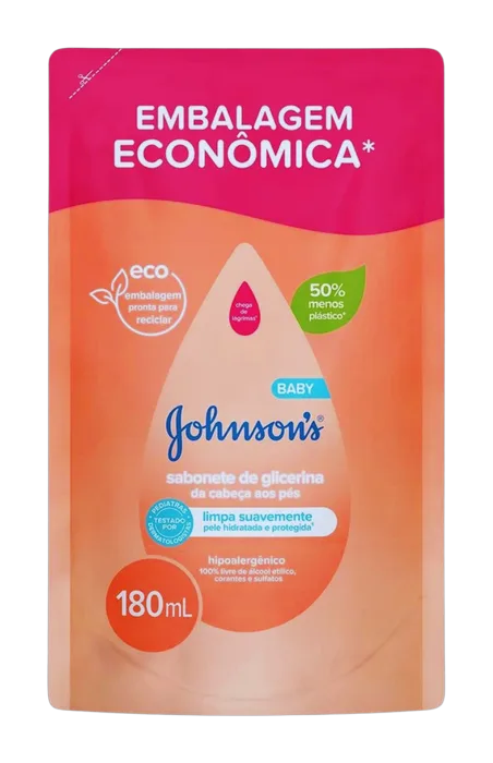Sabonete Liquido Glicerina Johnsons Baby Refil 180ml