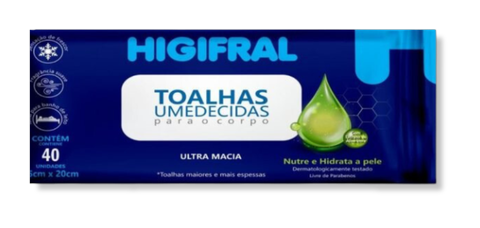 Toalha Umedecida Higifral C/40 Unidades