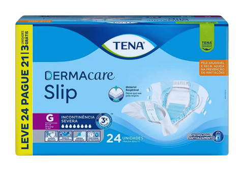 Fralda Tena Slip Dermacare Pacote C/ 24 Unidades