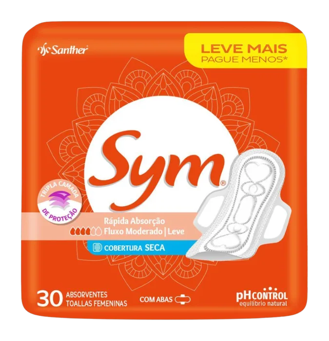 Absorvente Sym Total Protect Seca C/Abas 30 Und