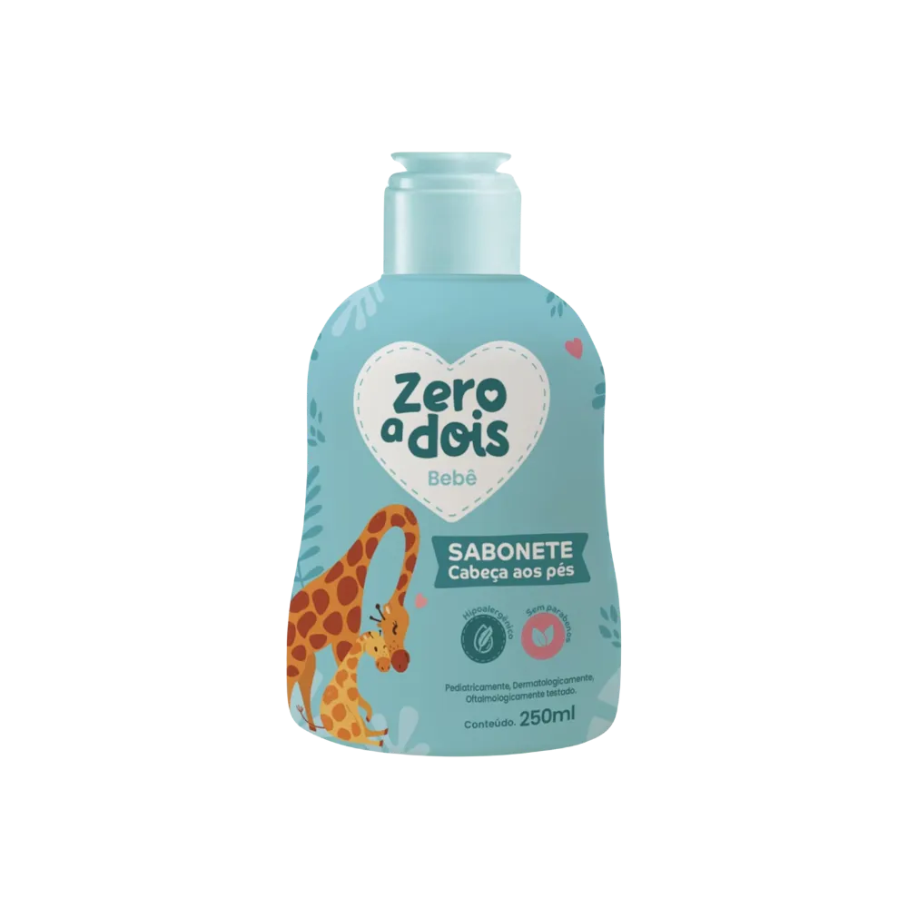 Sabonete Liquido Zero a Dois da Cabeça aos Pés 250ml