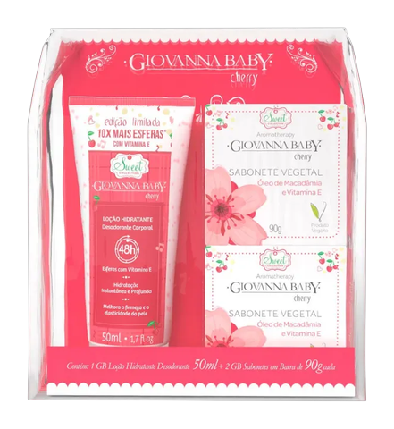 Kit Giovanna Baby Cherry Loção Hidratante + Sabonete
