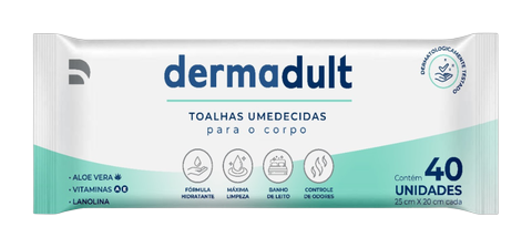 Toalha Umedecida Dermadult Pacote C/40 Unidades