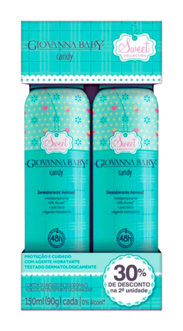 Kit Desodorante Giovanna Baby Candy Aerosol C/ 2 Unidades