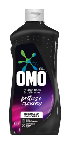 Lava Roupas Líquido Omo Roupas Delicadas Pretas e Escuras 900ml