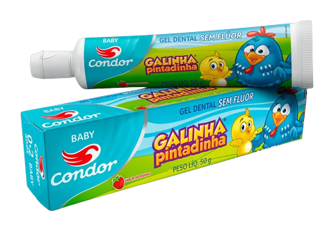 Creme Dental Baby Condor Galinha Pintadinha Sabor Morango 50g