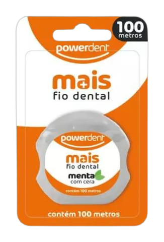Fio Dental Mais Powerdent Menta com Cera 100m