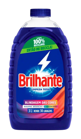 Lava Roupas Líquido Brilhante Limpeza Total 3L