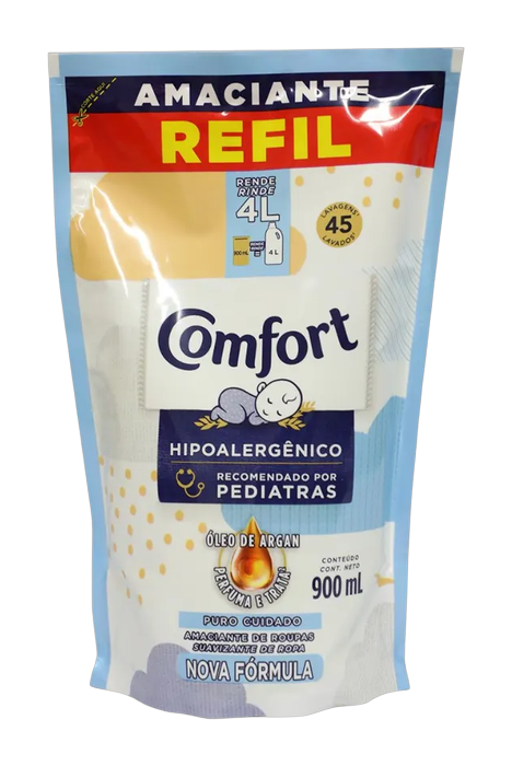 Amaciante de Roupas Comfort Puro Cuidado Refil 900ml