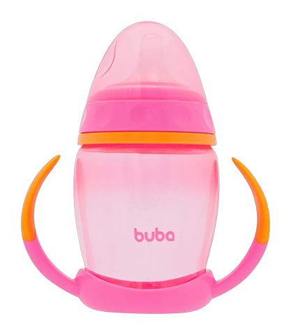Copo com Alça Removível Bico em Silicone Buba 250ml Rosa