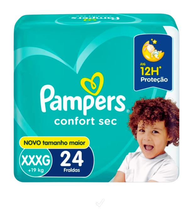 Fralda Pampers Confort Sec XXXG Pacote C/24 Unidades