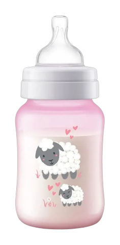 Mamadeira Philips Avent Anticólica Rosa Ovelha 1+ Meses 260ml