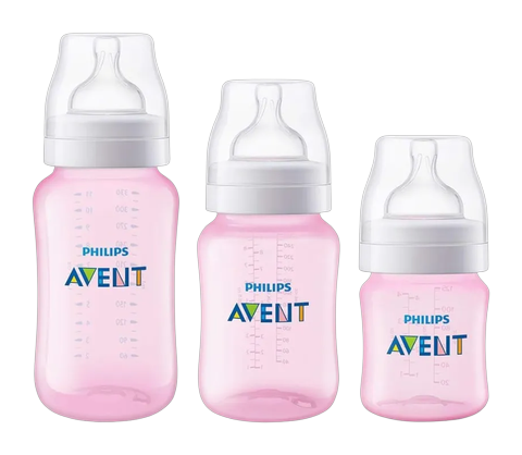 Kit Mamadeiras Philips Avent Anticólica Rosa C/ 3 Unidades