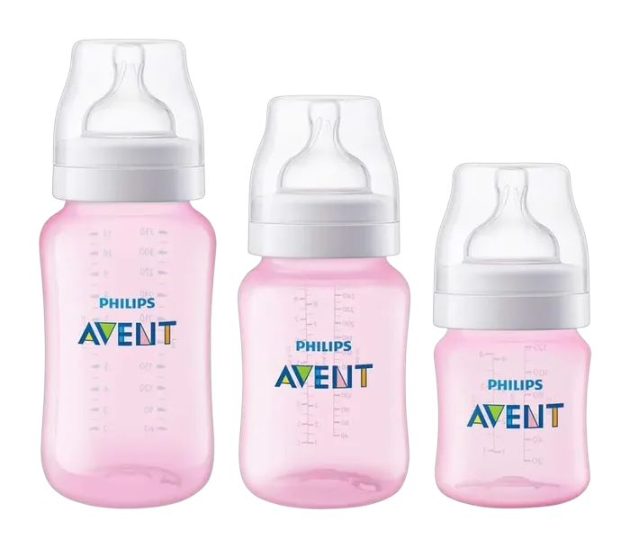 Kit Mamadeiras Philips Avent Anticólica Rosa C/ 3 Unidades