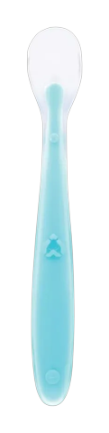 Colher Infantil Anatômica em Silicone Buba Azul +6 Meses