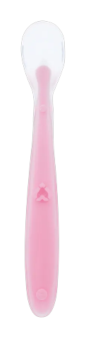 Colher Infantil Anatômica em Silicone Buba Rosa +6 Meses