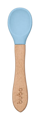 Colher em Silicone e Bambu Buba Azul +6 Meses