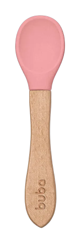 Colher em Silicone e Bambu Buba Rosa +6 Meses