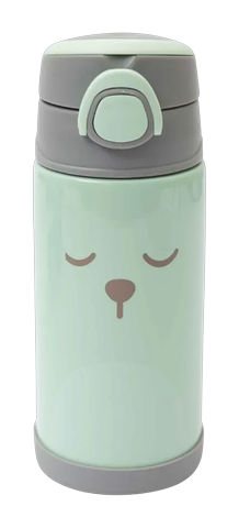 Garrafinha Térmica Com Canudo Buba Verde 400ml