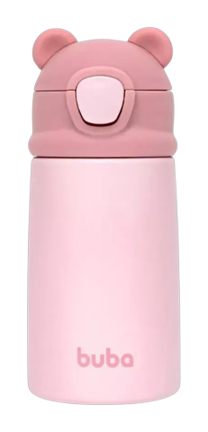 Copo Térmico Parede Dupla Buba Ursinho Rosa 320ml