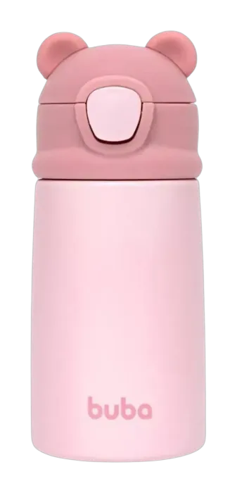 Copo Térmico Parede Dupla Buba Ursinho Rosa 320ml