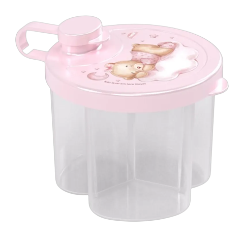 Dosador de Leite em Pó Plasútil Ursa Rosa
