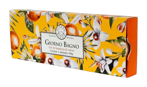 Kit Sabonete Natural Giorno Bagno Flor de Laranjeira e Vetiver c/ 3 Unidades